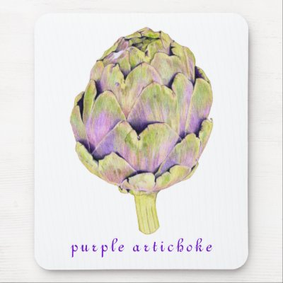 Purple Artichoke Mousepad by floatinglemons