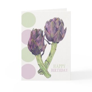 Purple Artichokes Birthday Card zazzle_card