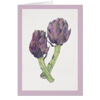 Purple Artichokes purple border Card zazzle_card
