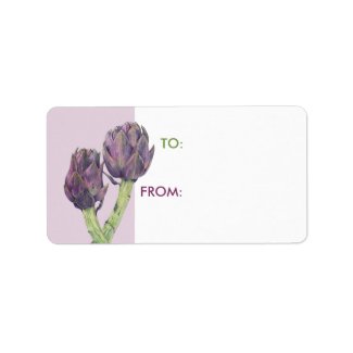 Purple Artichokes white Gift Tag zazzle_label