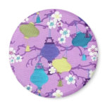 Purple Asian Lanterns Refrigerator Magnets