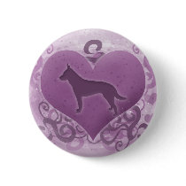 Purple Australian Cattle Dog Valentine Pinback Buttons
