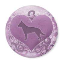 Purple Australian Cattle Dog Valentine Fridge Magnets