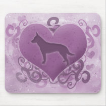 Purple Australian Cattle Dog Valentine Mousepads