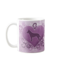 Purple Australian Cattle Dog Valentine Mugs