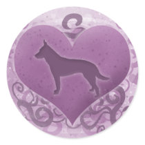 Purple Australian Cattle Dog Valentine Stickers