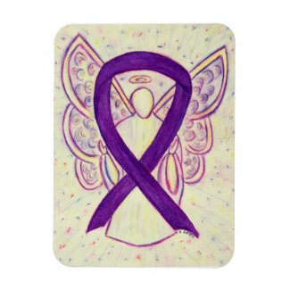 Purple Awareness Ribbon Angel Art Custom Magnet