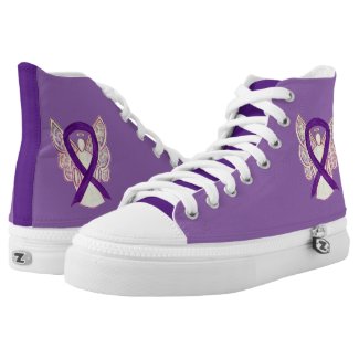 Purple Awareness Ribbon Angel Custom Design Shoes Printed Shoes