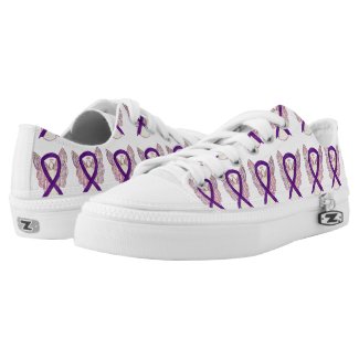 Purple Awareness Ribbon Angel Custom Sneakers Printed Shoes