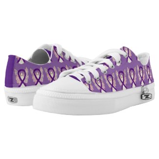 Purple Awareness Ribbon Angel Custom Sneakers Printed Shoes