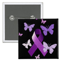Purple Awareness Ribbon Buttons