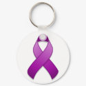Purple Awareness Ribbon Keychain by jamieco Purple Awareness Ribbon Keychain