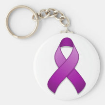 Purple Awareness Ribbon Keychain