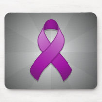 Purple Awareness Ribbon Mousepad