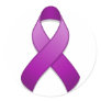 Purple Awareness Ribbon Round Sticker