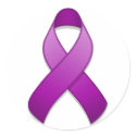 Purple Awareness Ribbon Round Sticker