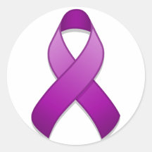 Purple Awareness Ribbon Round Sticker