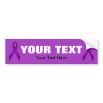 Purple Awareness Ribbon Template Bumper Sticker