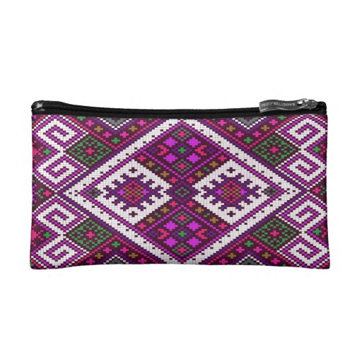 Purple Aztec patterned makeup case. Cosmetic Bag Purple Aztec patterned makeup case. Cosmetic Bag