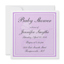 Purple Baby Carriage Baby Shower Invitation by CuddleTree Purple Baby Carriage Baby Shower Invitation