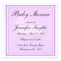 Purple Baby Carriage Baby Shower Invitation invitations
