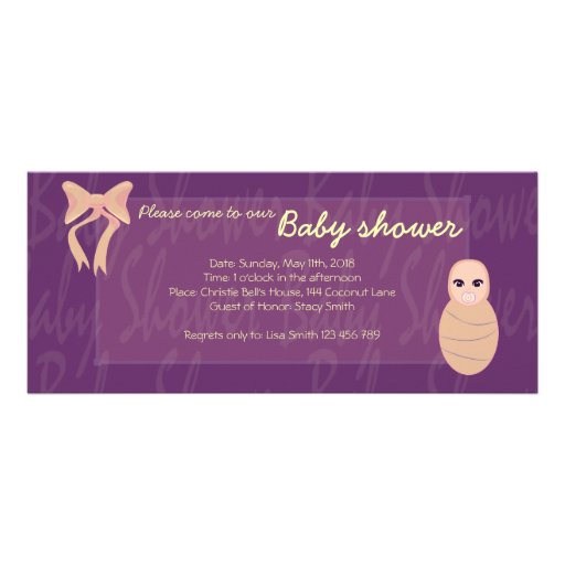 Purple Baby shower invitation