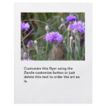 Purple bachelor buttons fun colorful garden flower personalized flyer