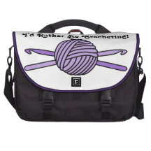 Purple Ball of Yarn & Crochet Hooks Commuter Bag