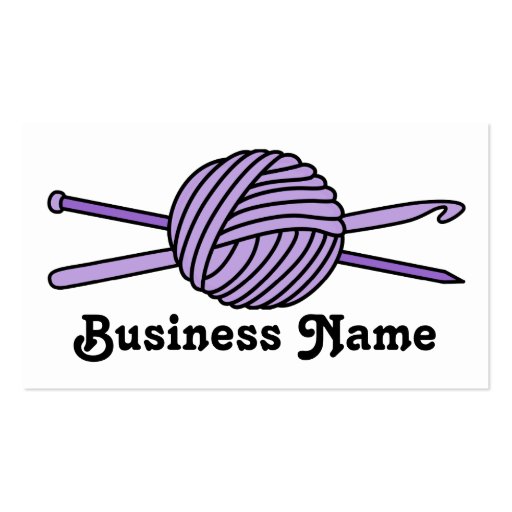 Purple Ball of Yarn (Knit & Crochet) Business Cards