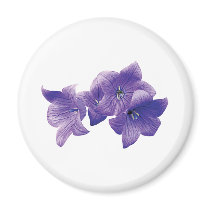 Purple Balloon Flowers Fridge Magnet
