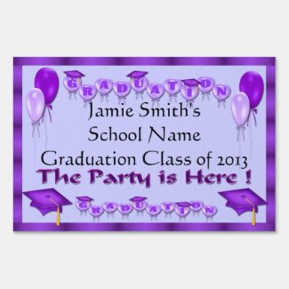 Purple Balloons Graduation Party Yard Sign