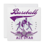 Purple Baseball All Star T-shirts and Gifts Invite