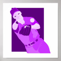 Purple Baseball Print