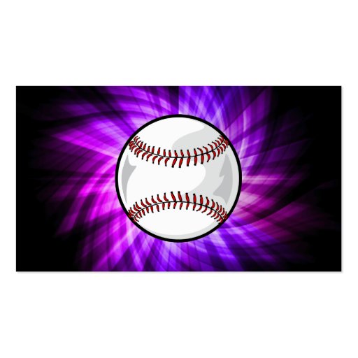 Purple Baseball; Softball Business Card Templates (back side)