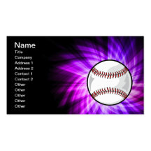 Purple Baseball; Softball Business Card Templates