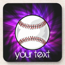Purple Baseball; Softball Coasters