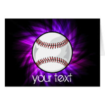 Purple Baseball; Softball Greeting Cards