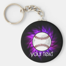 Purple Baseball; Softball Key Chains