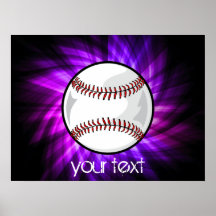 Purple Baseball; Softball Poster