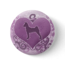 Purple Basenji Valentine Pin