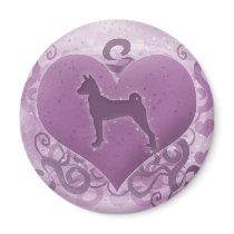 Purple Basenji Valentine Refrigerator Magnet