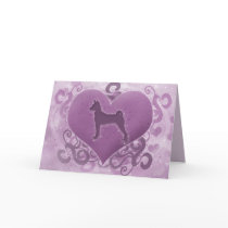 Purple Basenji Valentine's Day Card