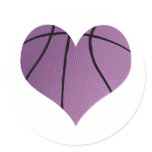 Purple basketball Love Stickers