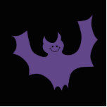 Purple Bat Cartoon. Black Background. Acrylic Cut Outs