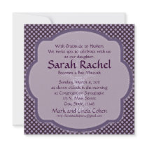 Purple Bat Invitation with damask candle