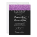 Purple Batik Damask Wedding Invitation