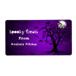 Purple Bats Halloween Treats Baking Label