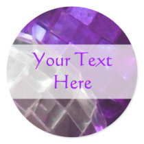 Purple baubles mirror ball 'Your Text' sticker