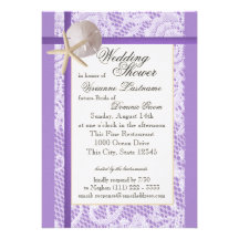 Purple Beach Bridal Shower Custom Invites
