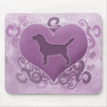 Purple Beagle Valentine Mouse Pads